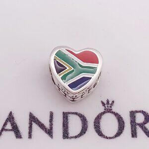 Pandora South African Flag I Love South Africa Heart Charm